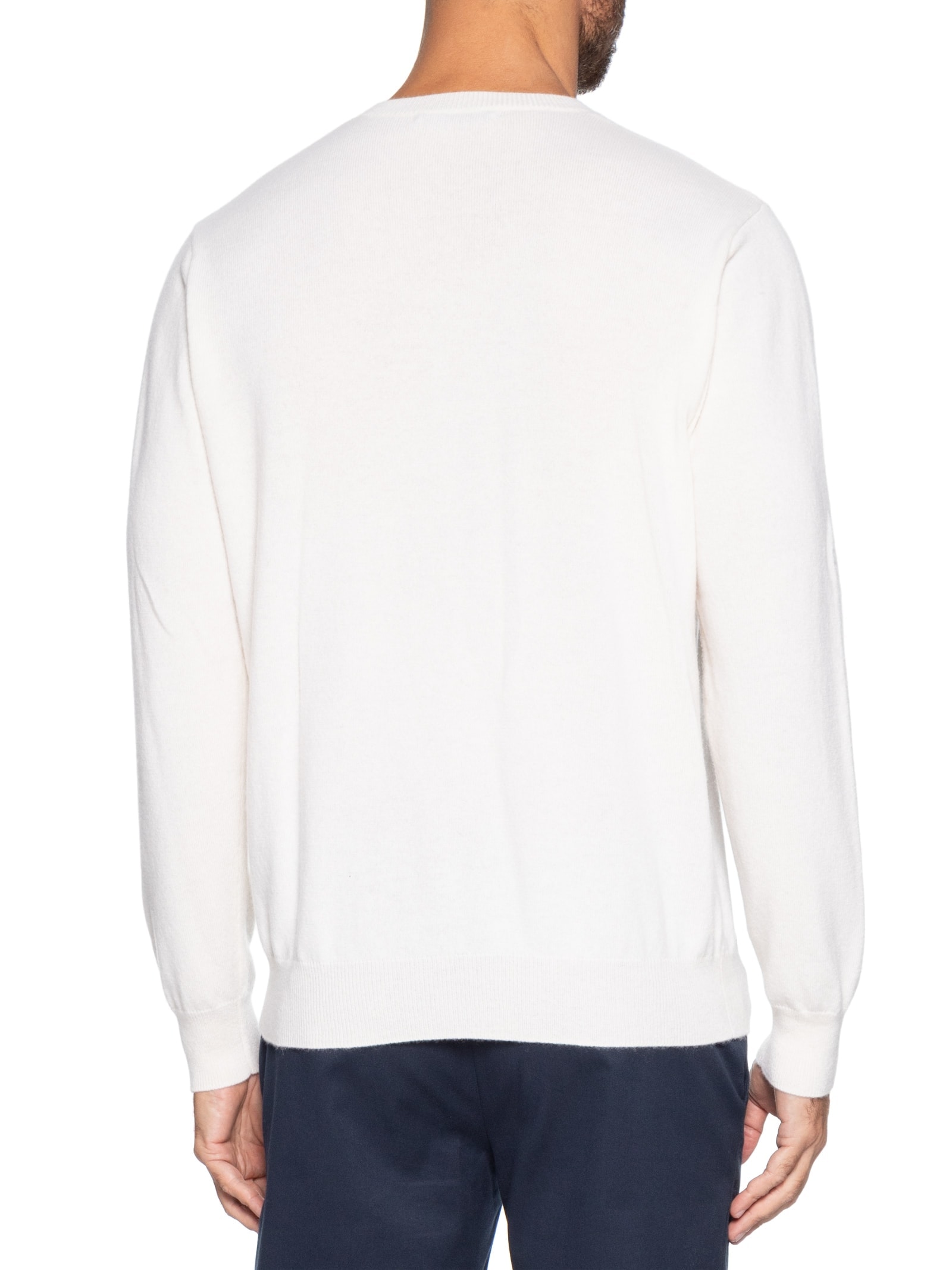 Suéter Masculino Gola Careca Cashmere Branco '2 Essential