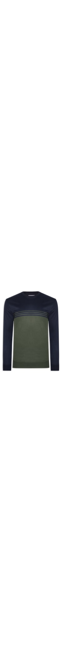 Suéter Masculino Gola Careca Listrado - Azul