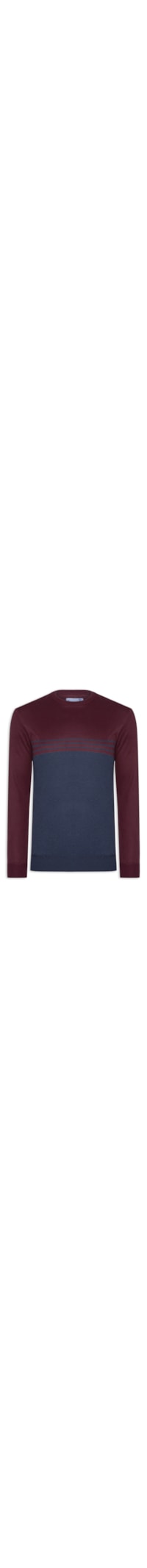 Suéter Masculino Gola Careca Listrado - Vermelho