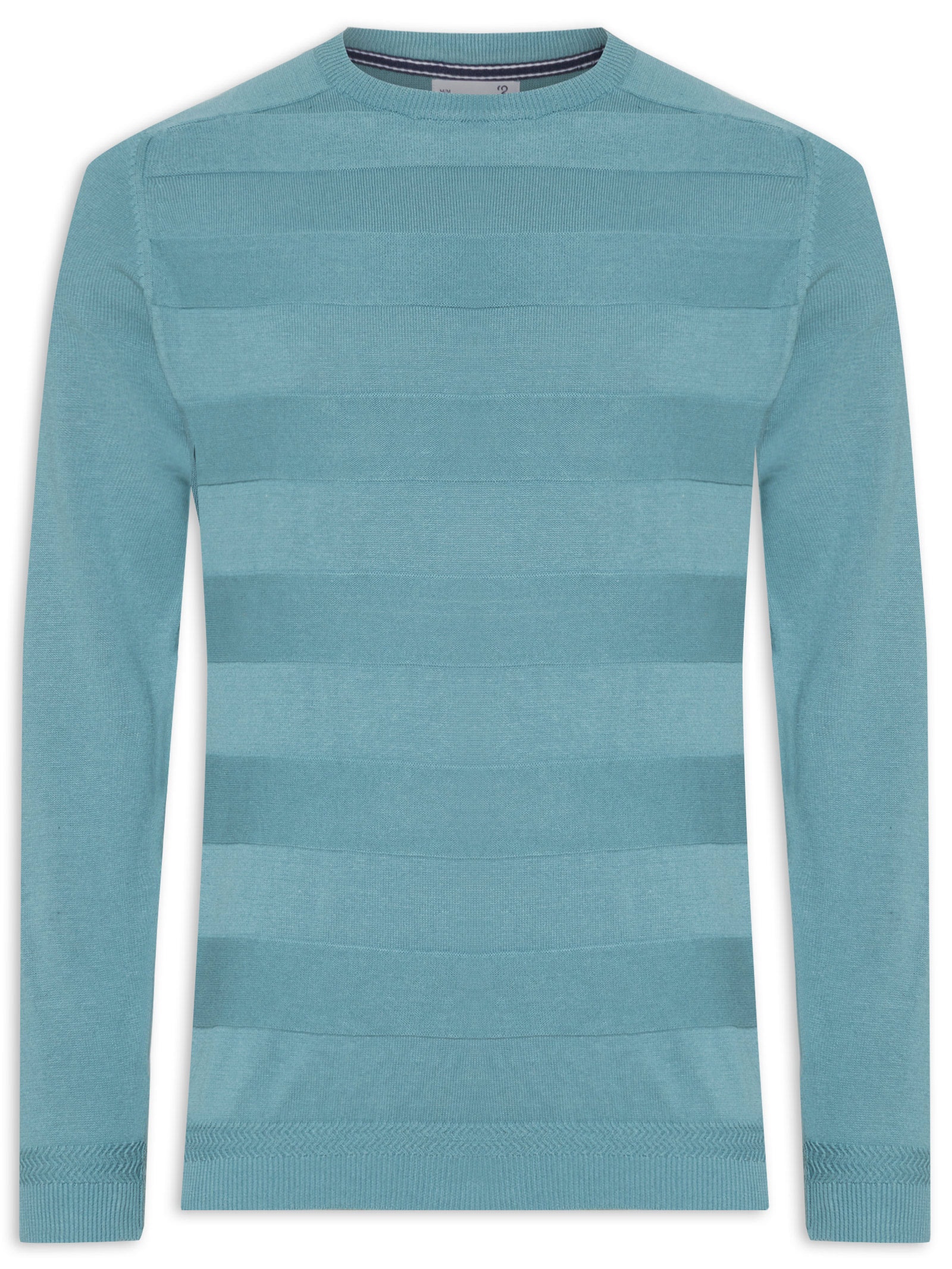 Suéter Masculino Gola  Careca Stripes Verde '2 Essential