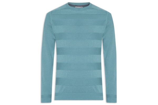 Suéter Masculino Gola  Careca Stripes - Verde