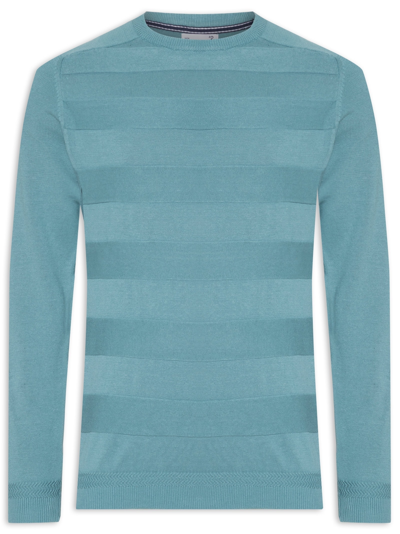 Suéter Masculino Gola  Careca Stripes Verde '2 Essential