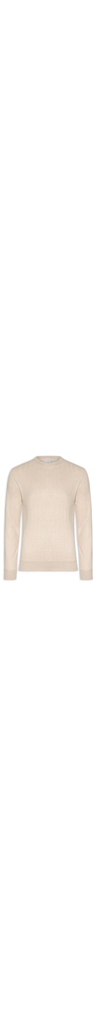 Suéter Masculino Gola Careca Textura Listra - Bege