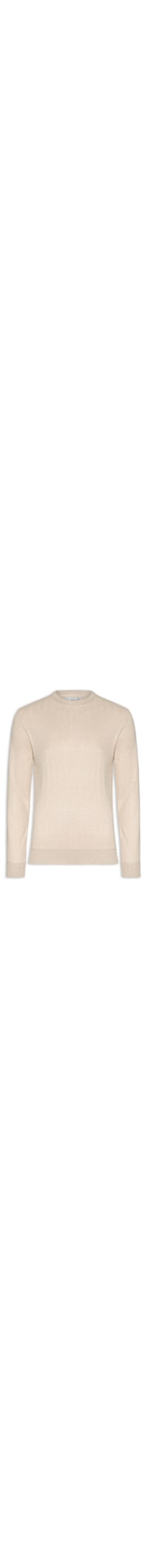 Suéter Masculino Gola Careca Textura Listra - Bege