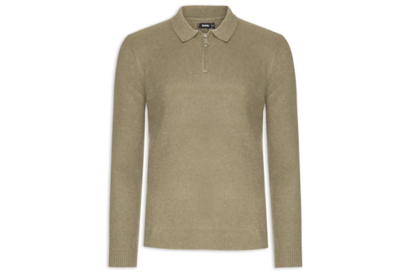 Suéter Masculino Gola Polo Em Modal - Verde