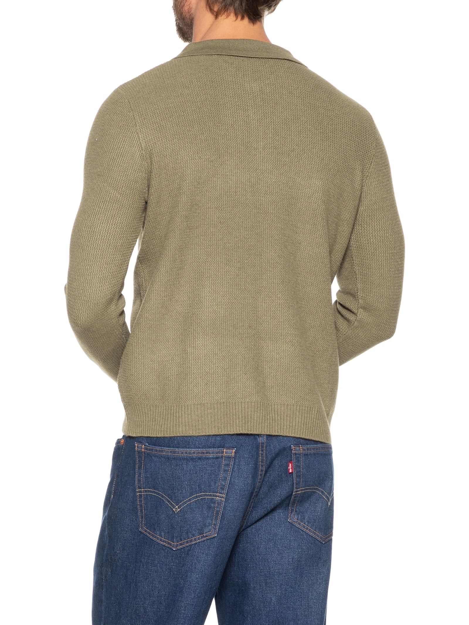 Suéter Masculino Gola Polo Em Modal Verde Basiq Men