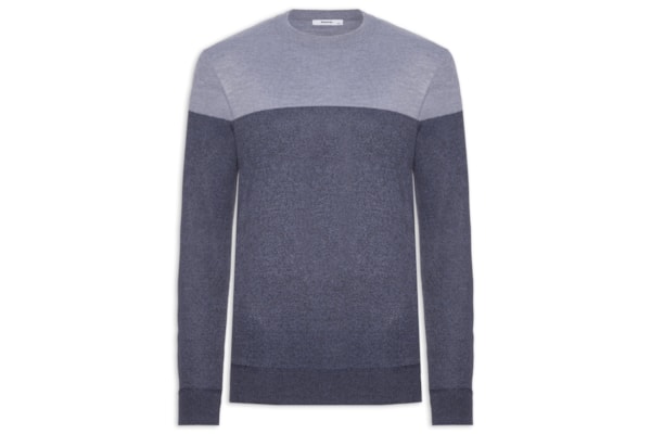 Suéter Masculino Gola Redonda 2 Cores - Azul