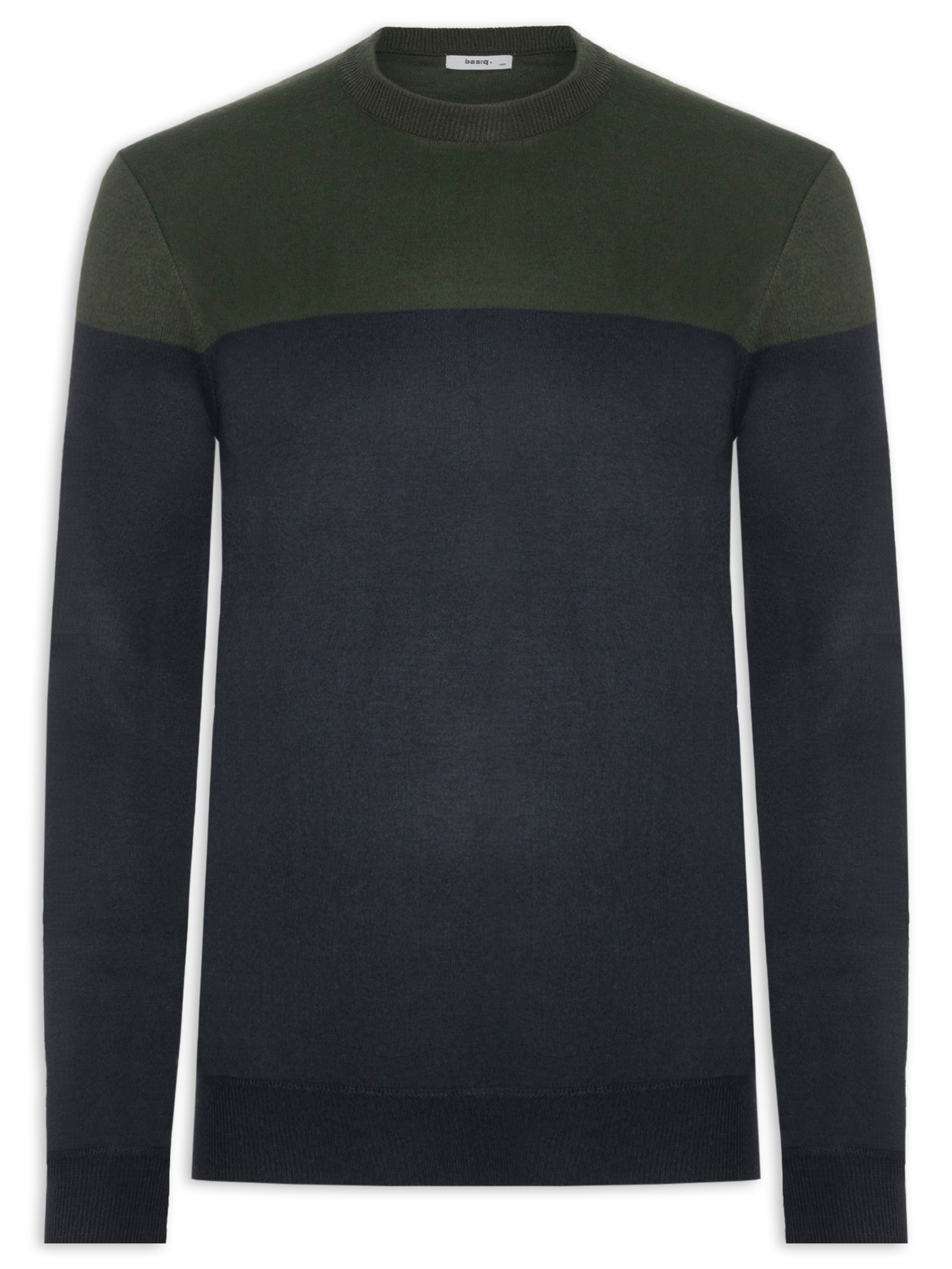 Suéter Masculino Gola Redonda 2 Cores Verde Basiq Men