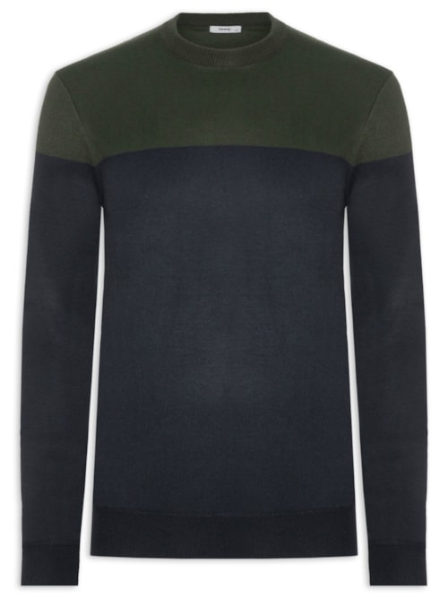 Suéter Masculino Gola Redonda 2 Cores - Verde