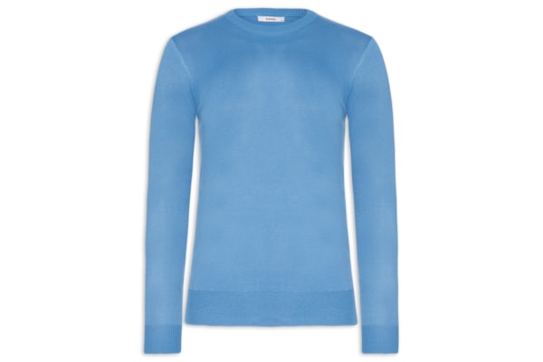 Suéter Masculino Gola Redonda Básico - Azul
