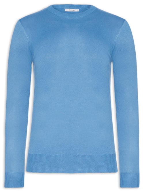 Suéter Masculino Gola Redonda Básico – Azul