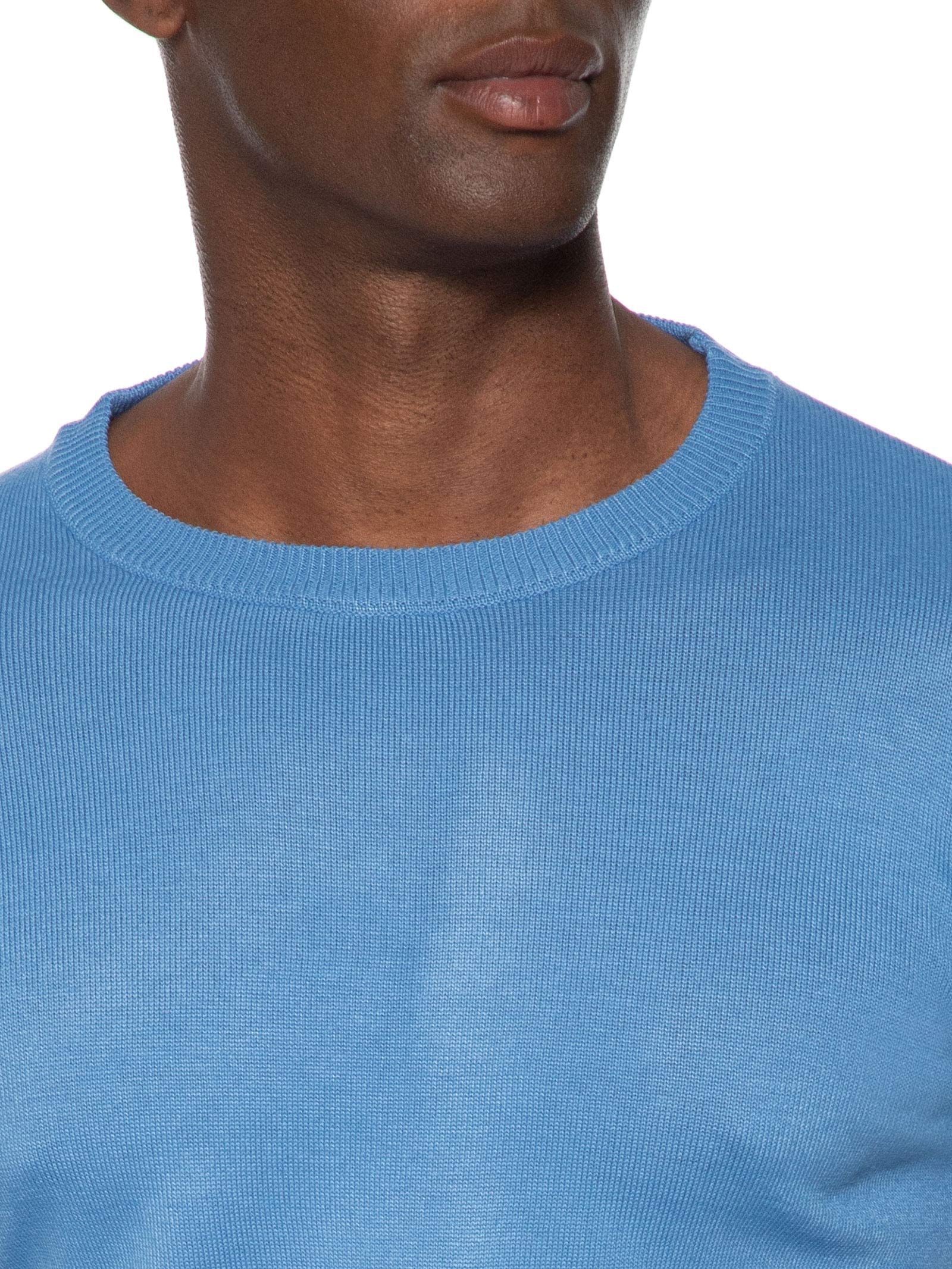 Suéter Masculino Gola Redonda Básico Azul Basiq Men