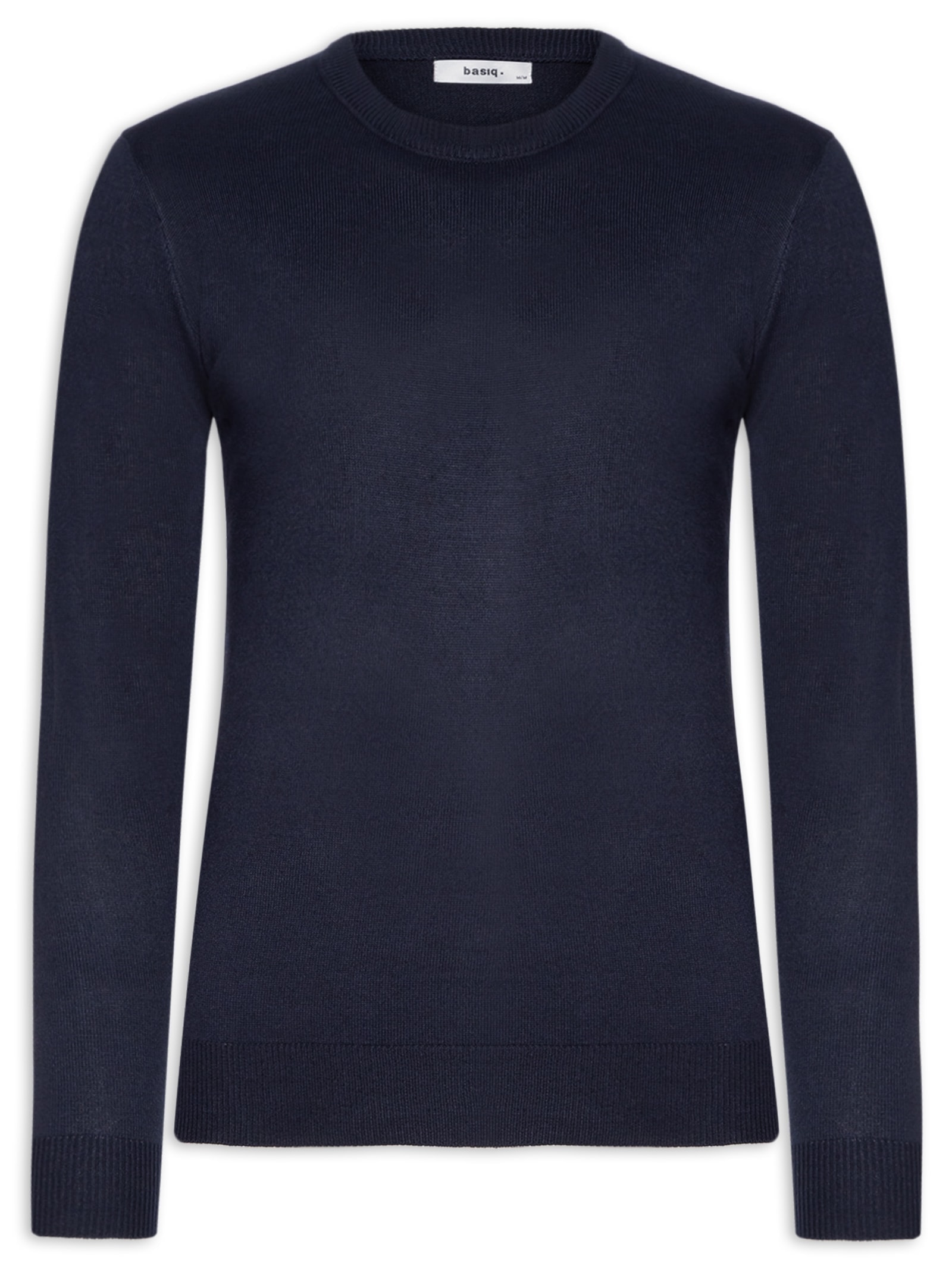 Suéter Masculino Gola Redonda Básico Azul Basiq Men