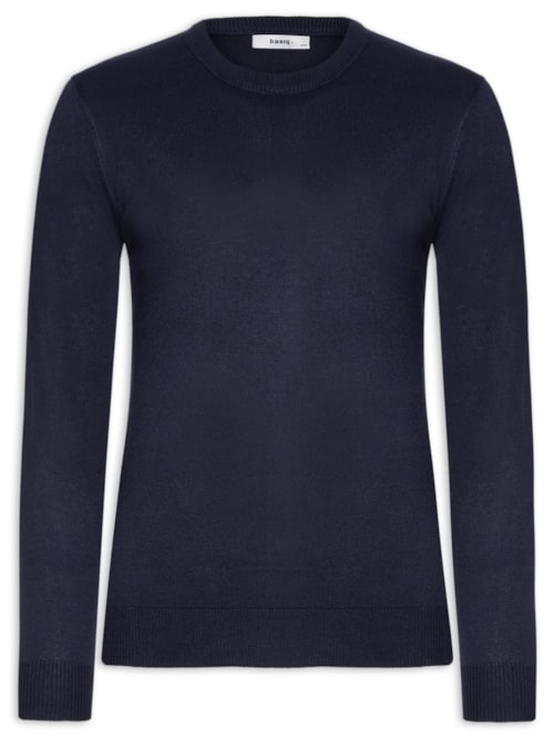 Suéter Masculino Gola Redonda Básico – Azul