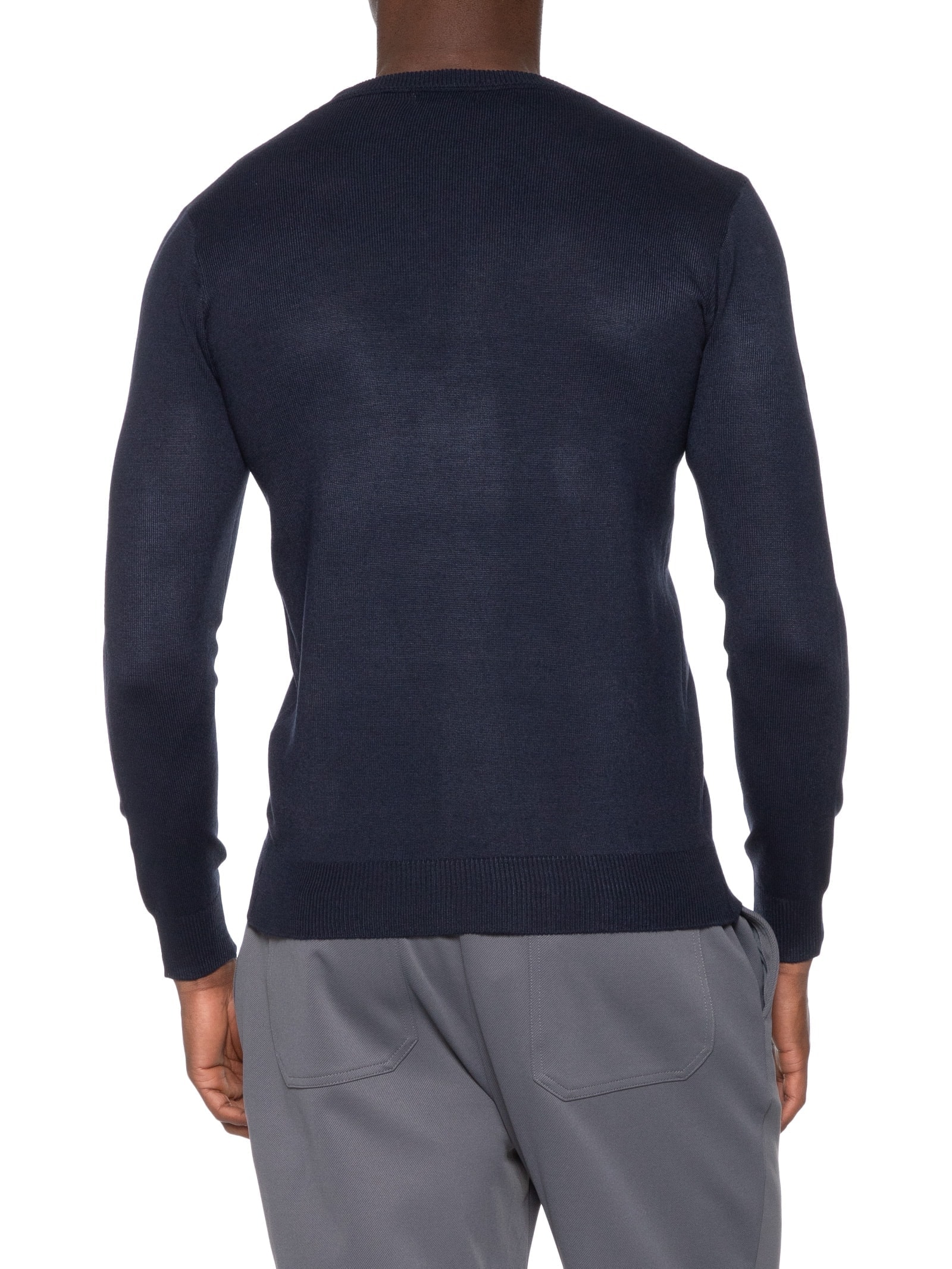Suéter Masculino Gola Redonda Básico Azul Basiq Men