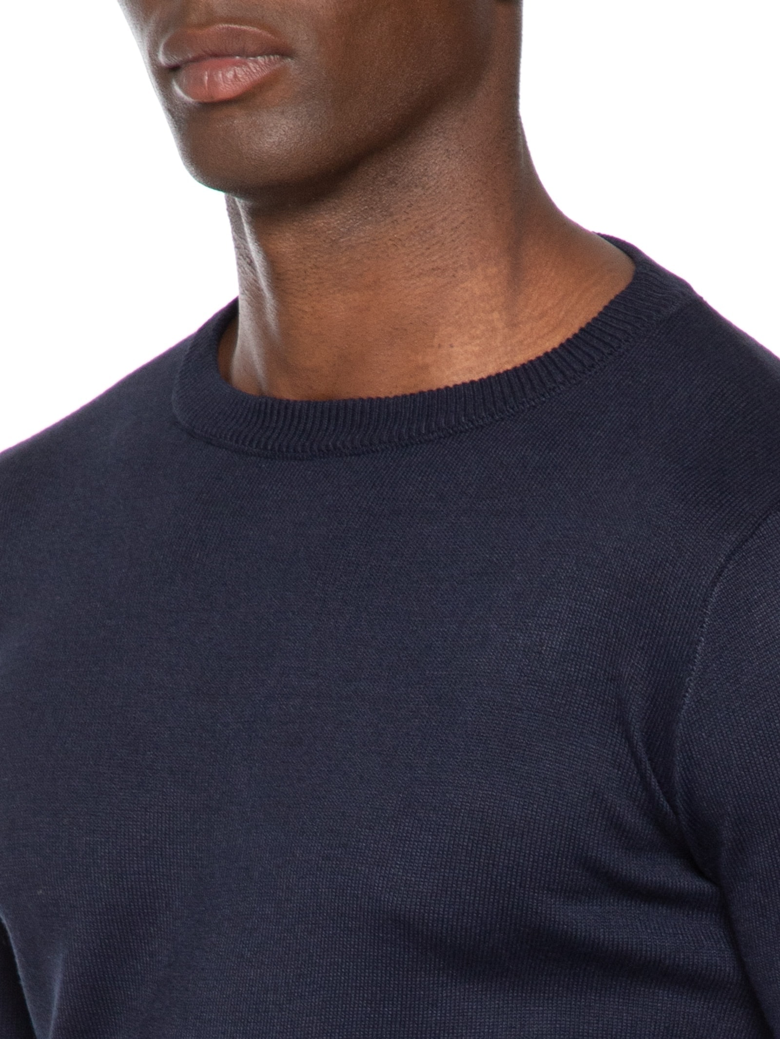 Suéter Masculino Gola Redonda Básico Azul Basiq Men