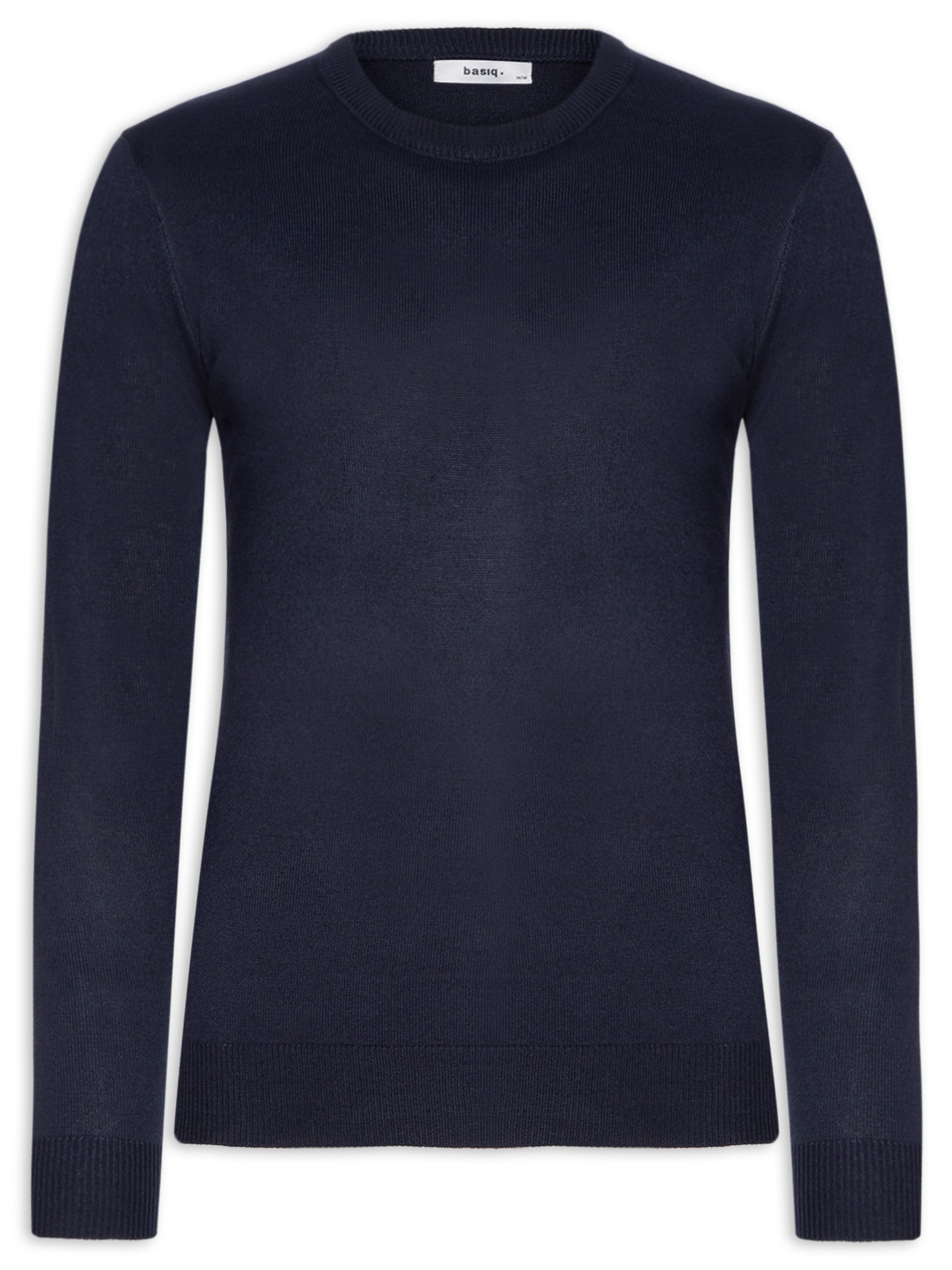 Suéter Masculino Gola Redonda Básico Azul Basiq Men