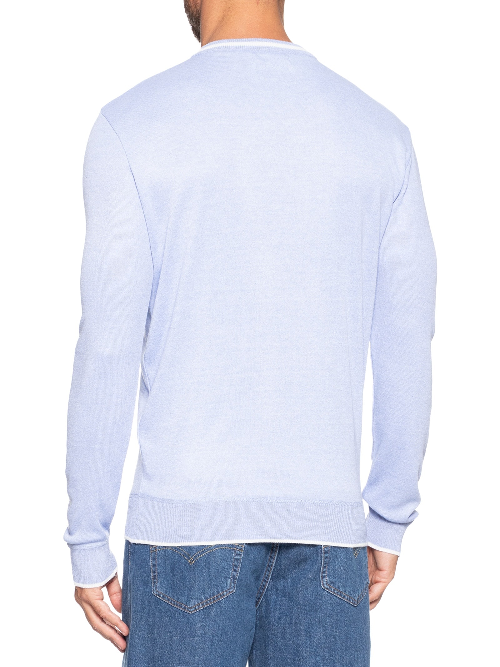 Suéter Masculino Gola Redonda Básico Azul '2 Essential