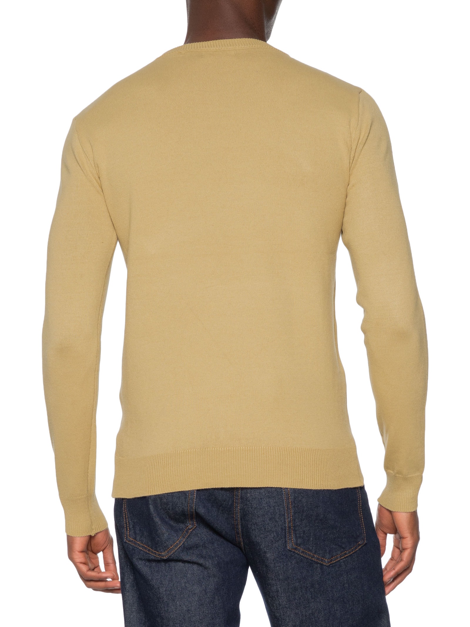 Suéter Masculino Gola Redonda Básico Bege Basiq Men