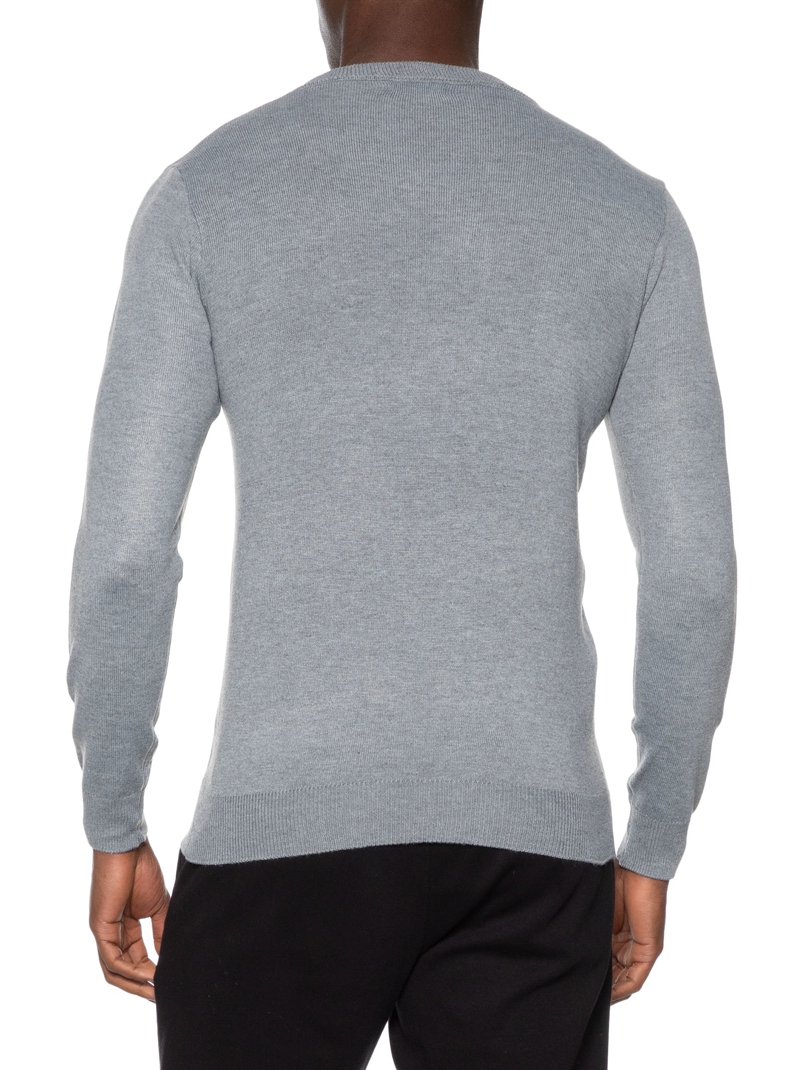 Suéter Masculino Gola Redonda Básico Cinza Basiq Men