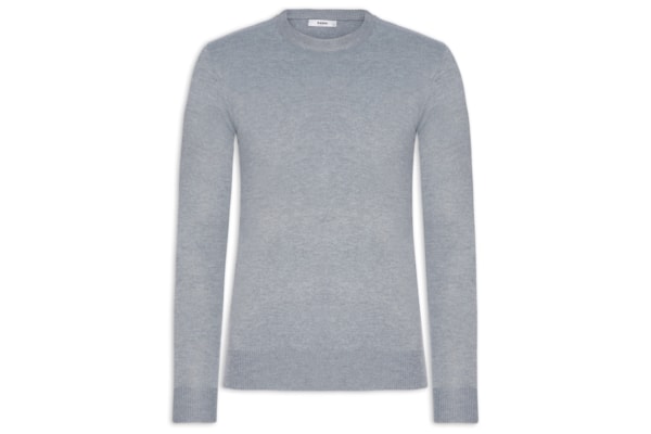 Suéter Masculino Gola Redonda Básico - Cinza