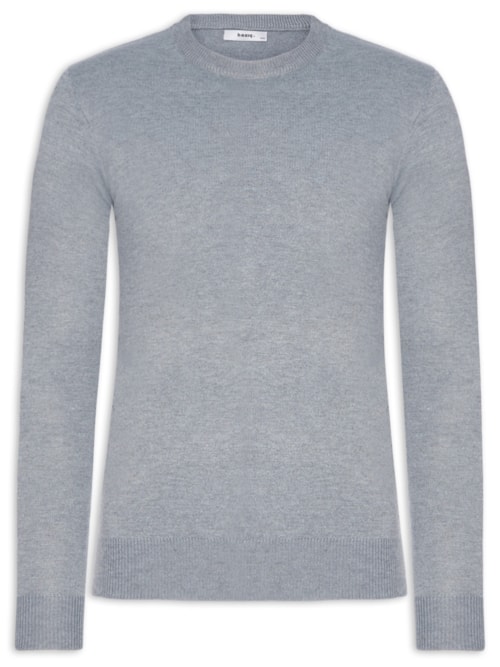 Suéter Masculino Gola Redonda Básico – Cinza