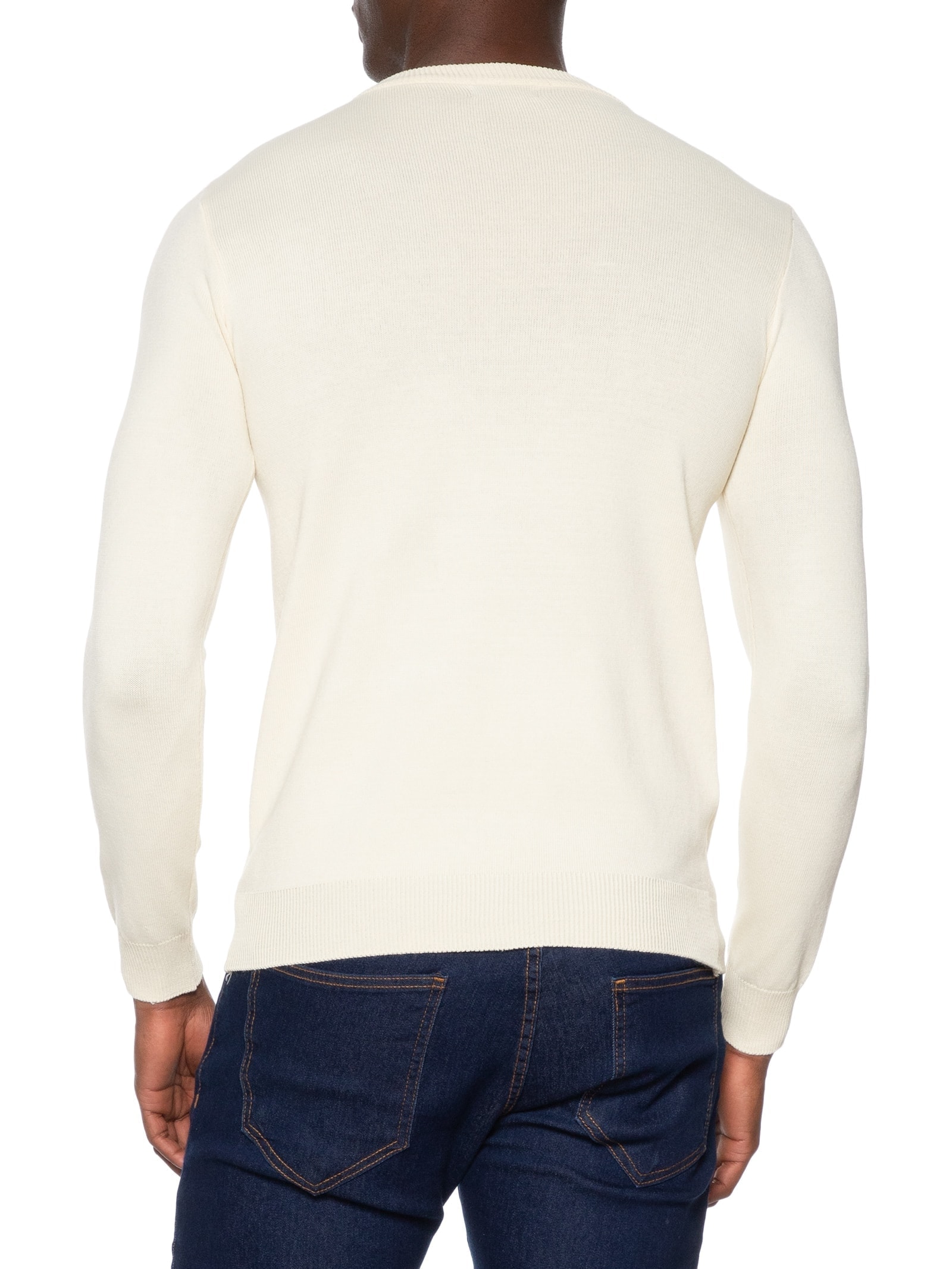 Suéter Masculino Gola Redonda Básico Off White Basiq Men