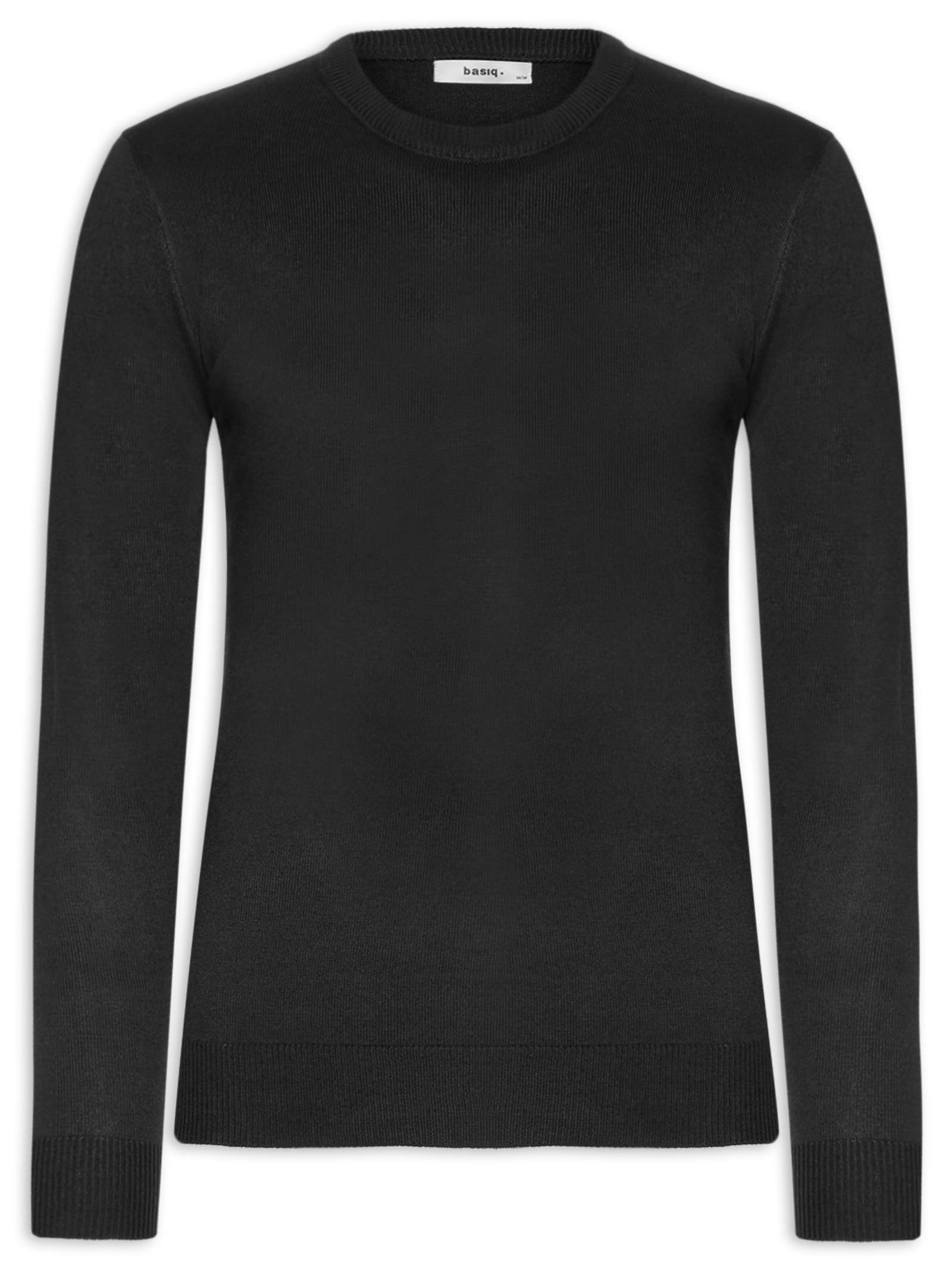Suéter Masculino Gola Redonda Básico Preto Basiq Men