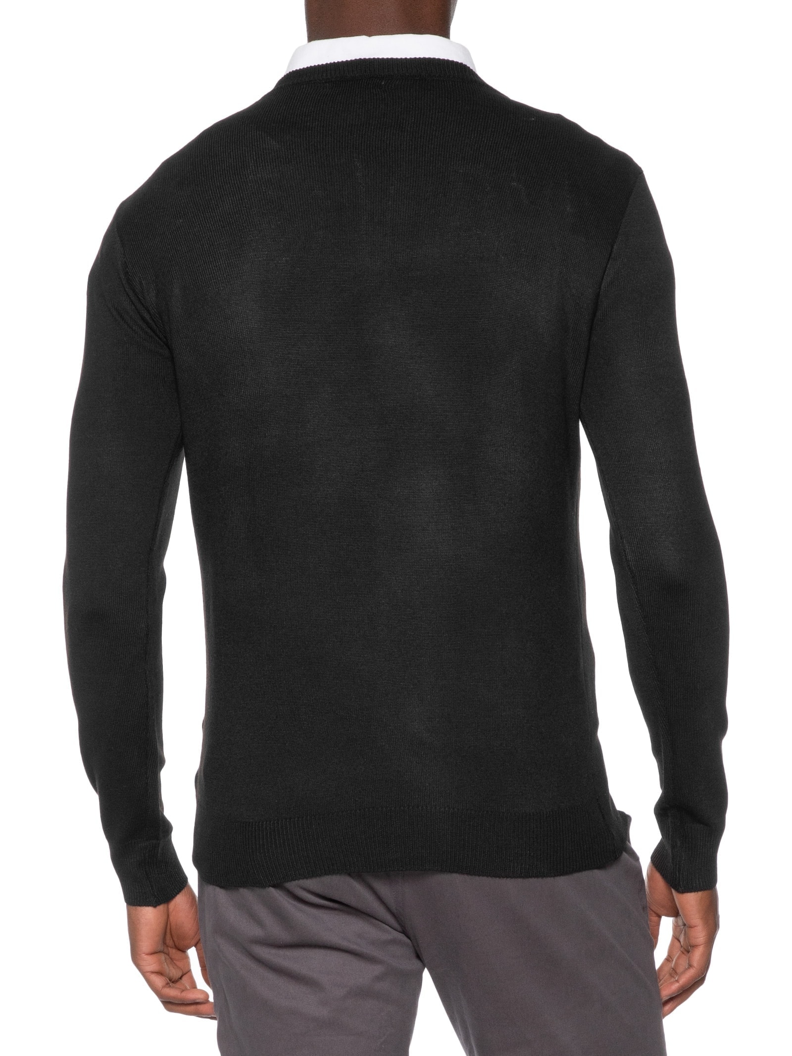 Suéter Masculino Gola Redonda Básico Preto Basiq Men