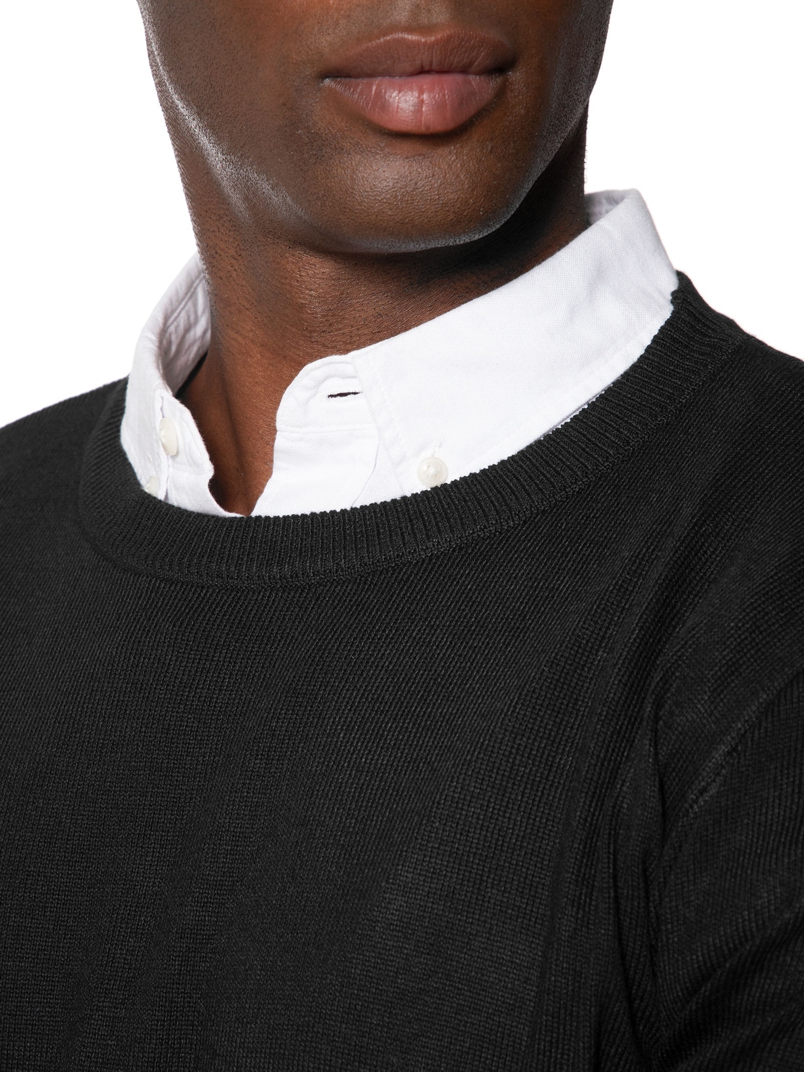 Suéter Masculino Gola Redonda Básico Preto Basiq Men