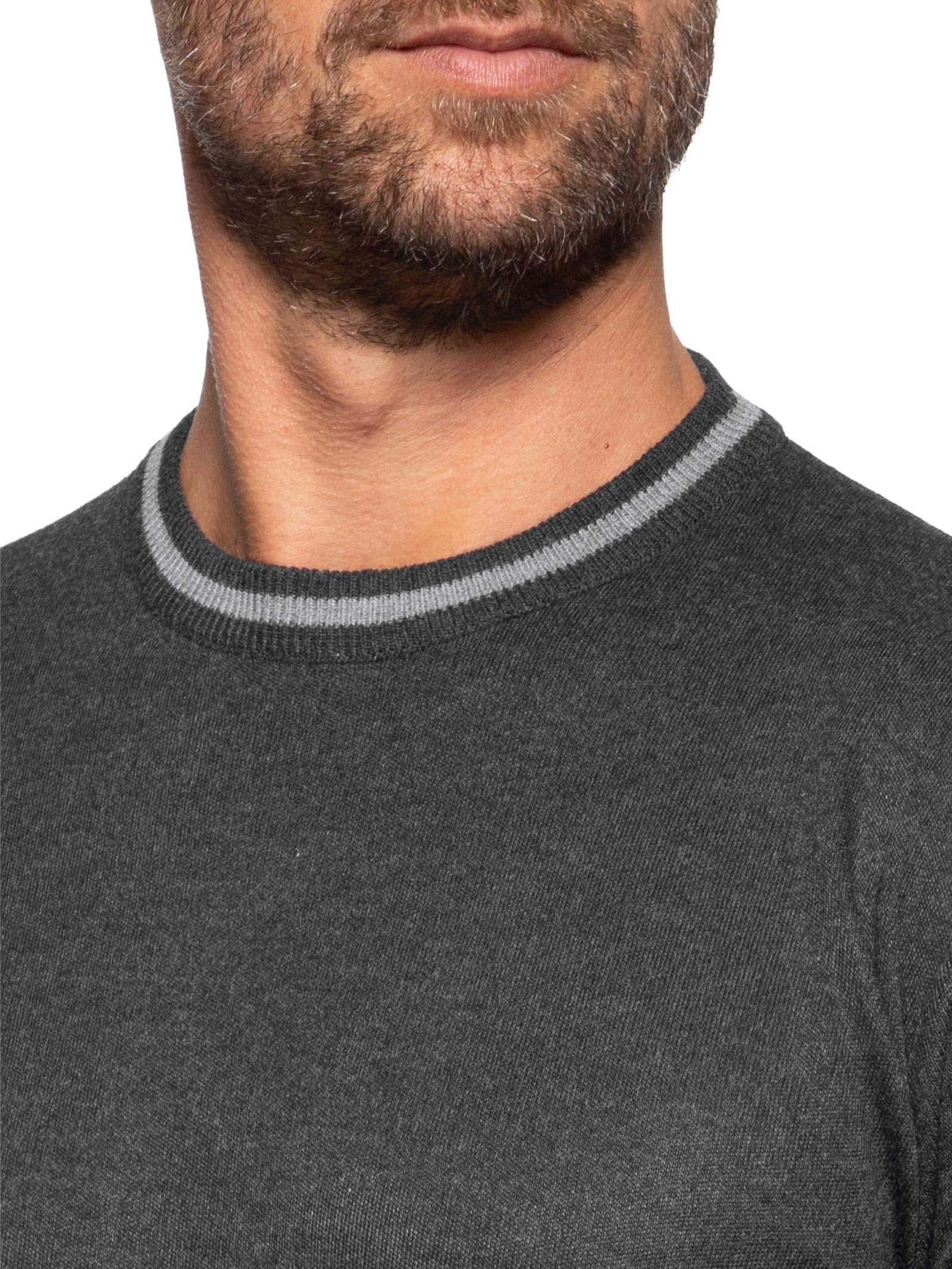 Suéter Masculino Gola Redonda Básico Preto '2 Essential