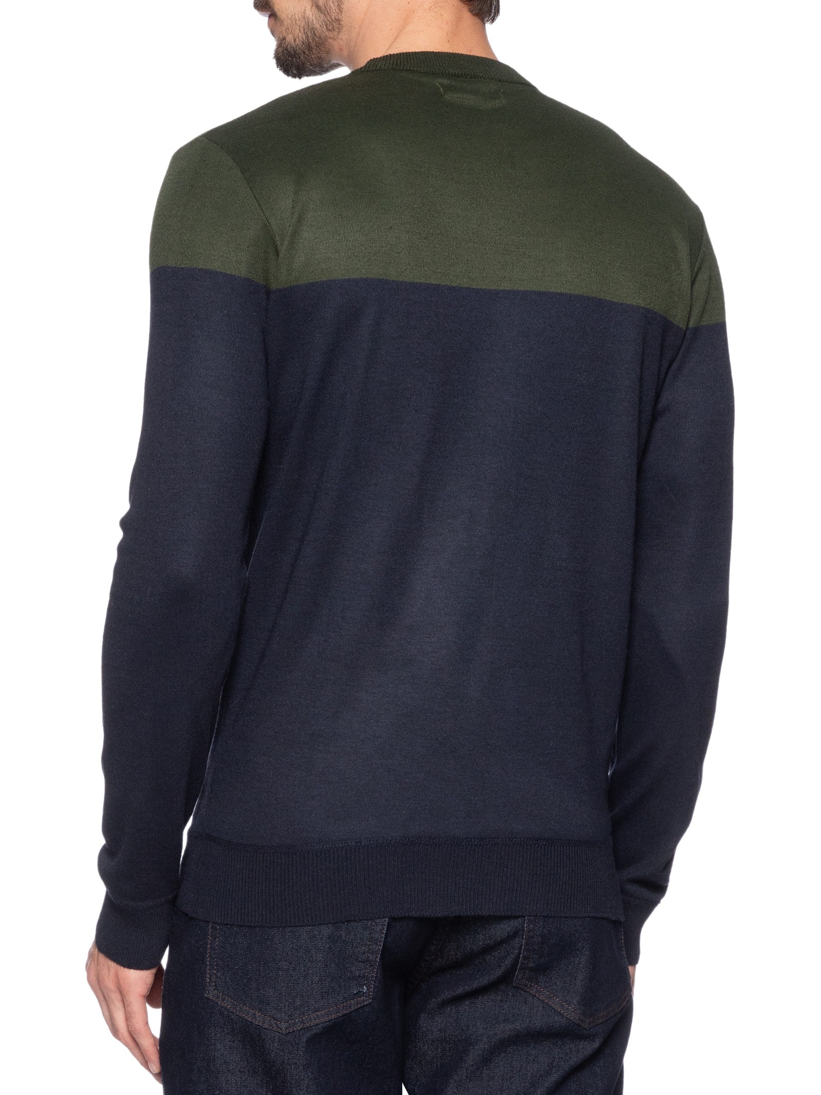 Suéter Masculino Gola Redonda Bicolor Azul '2 Essential