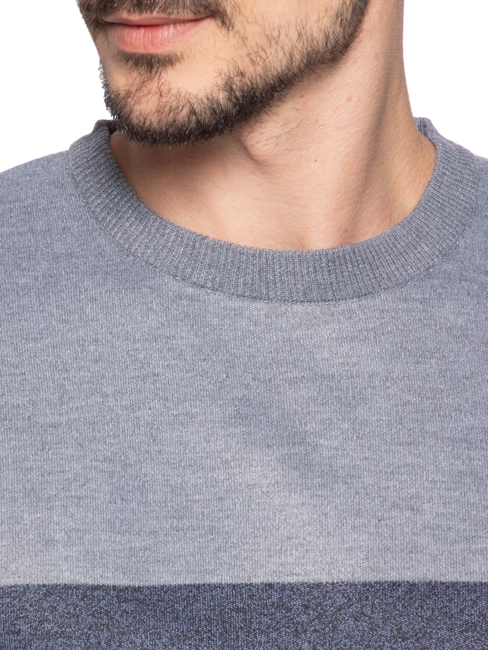 Suéter Masculino Gola Redonda Bicolor Azul '2 Essential