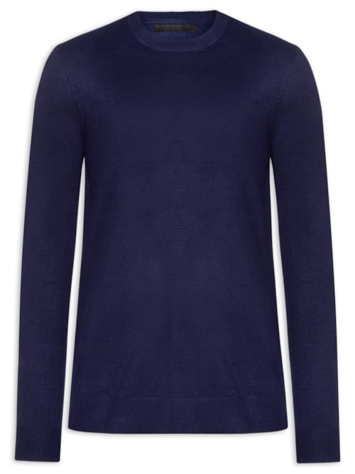 Suéter Masculino Gola Redonda Casual – Azul