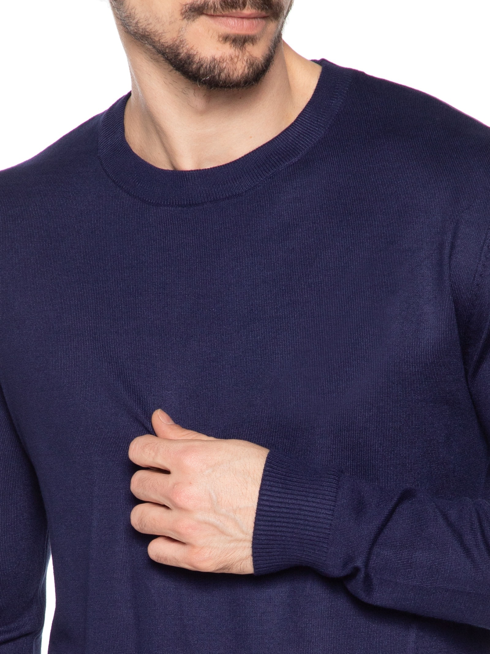 Suéter Masculino Gola Redonda Casual Azul '2 Essential