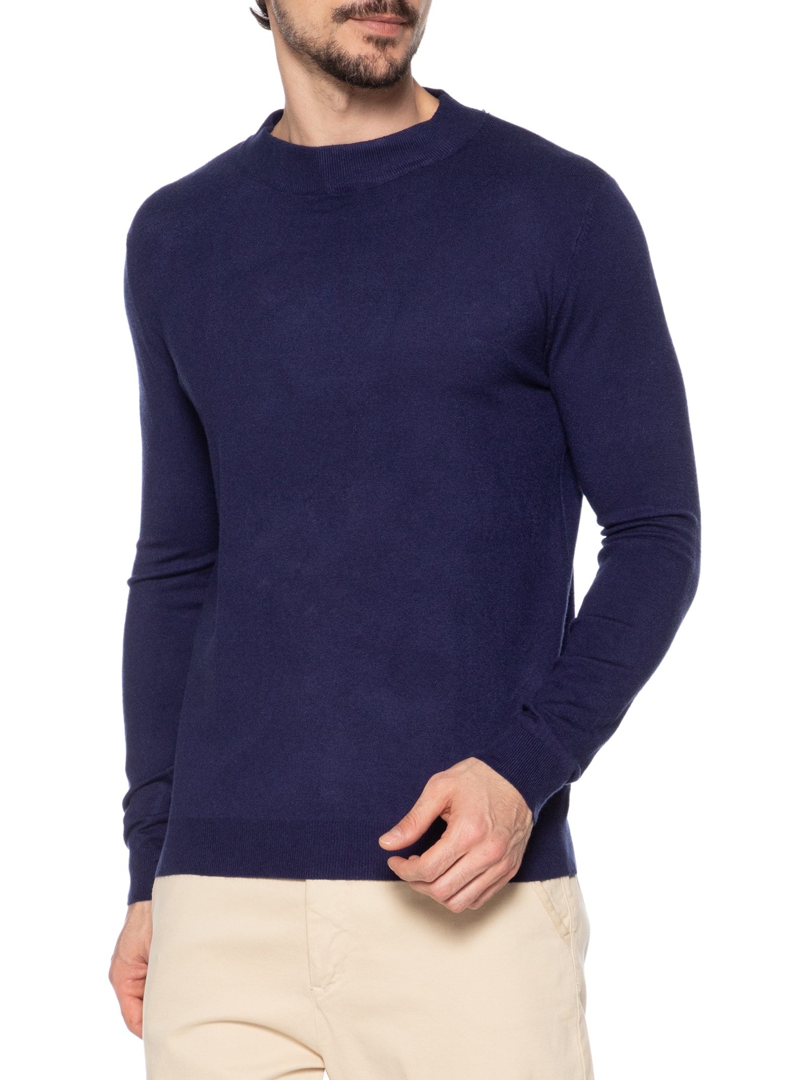 Suéter Masculino Gola Redonda Casual Azul '2 Essential