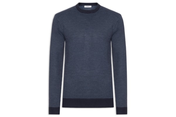 Suéter Masculino Gola Redonda Casual - Azul