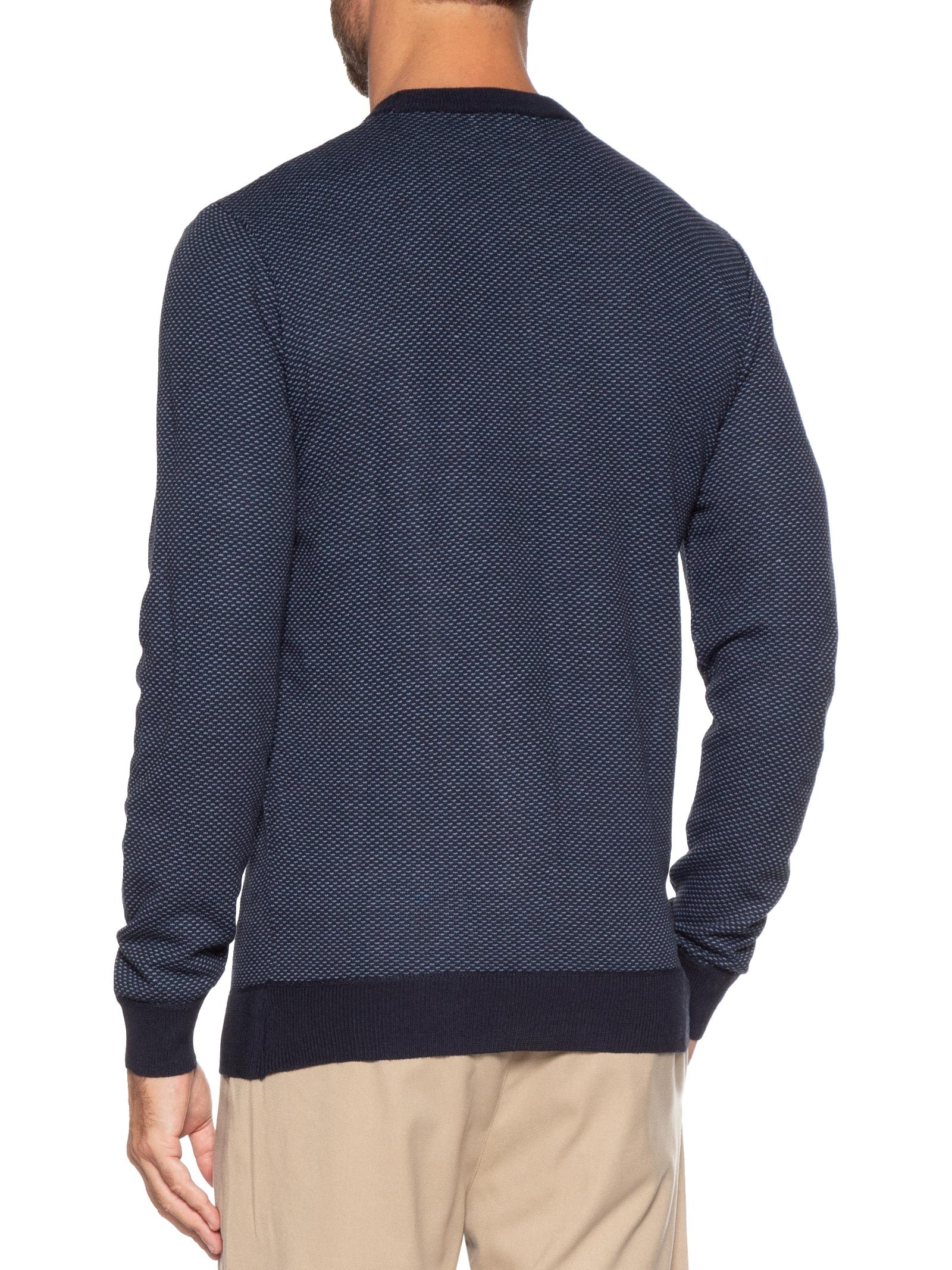 Suéter Masculino Gola Redonda Casual Azul Basiq Men