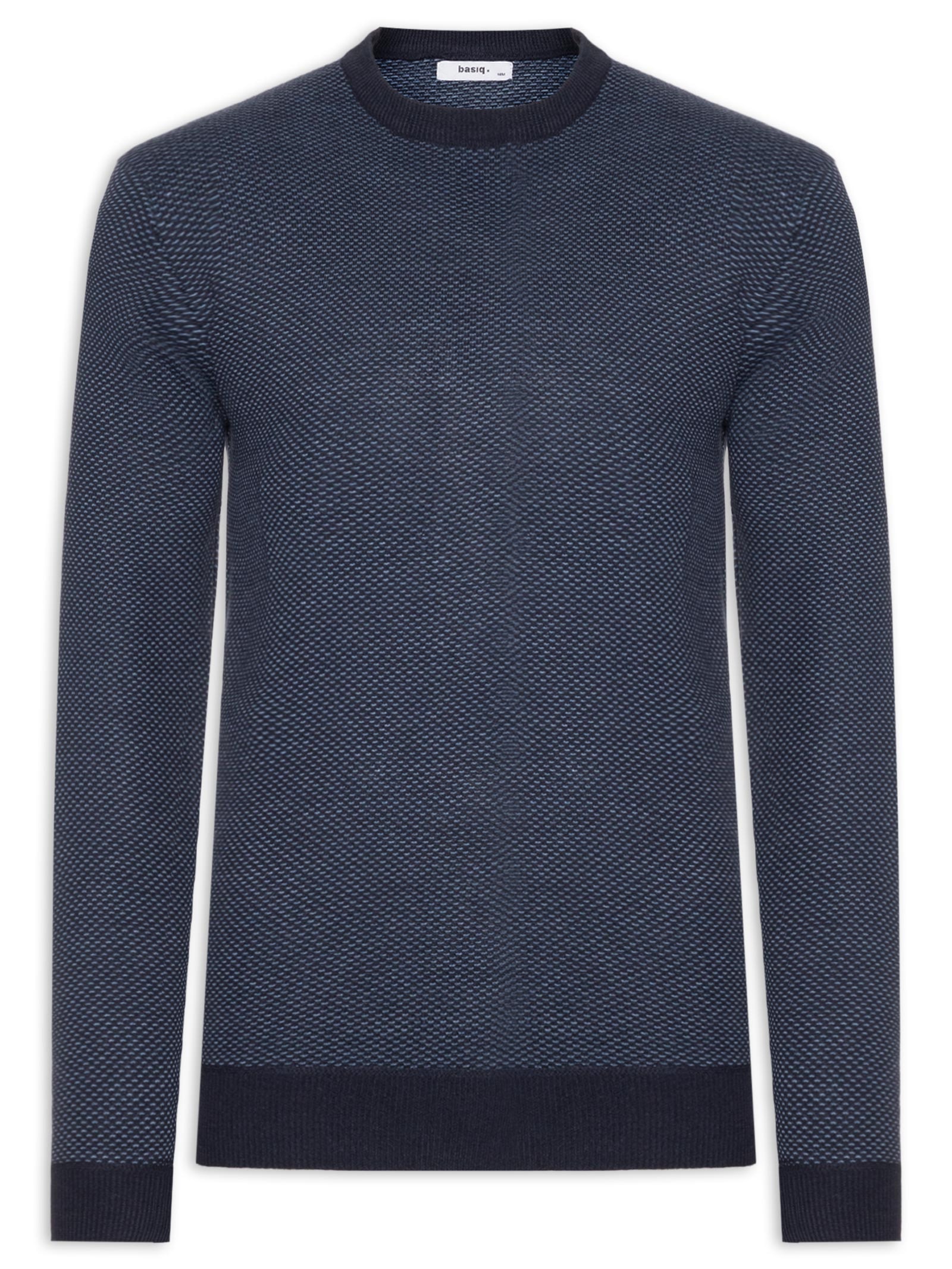 Suéter Masculino Gola Redonda Casual Azul Basiq Men