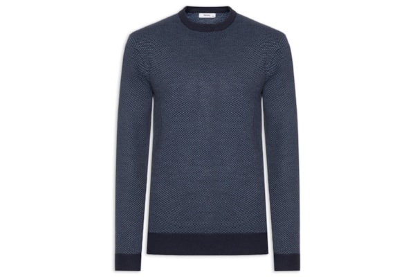 Suéter Masculino Gola Redonda Casual - Azul