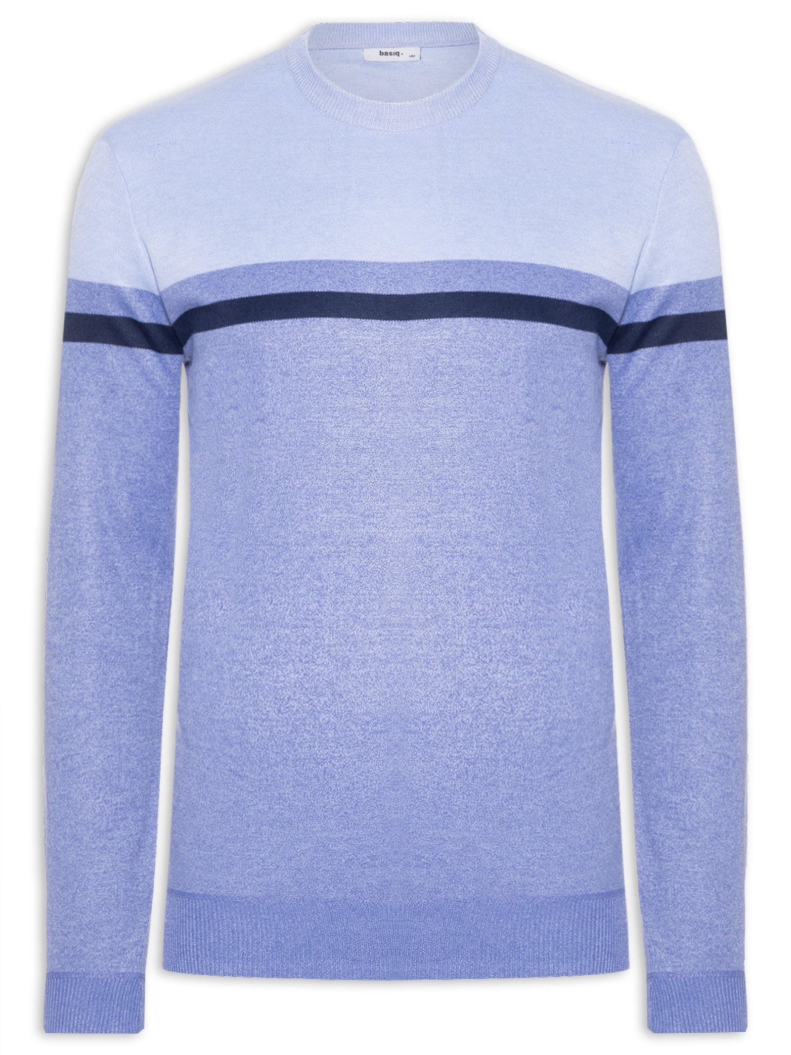 Suéter Masculino Gola Redonda Casual Azul Basiq Men