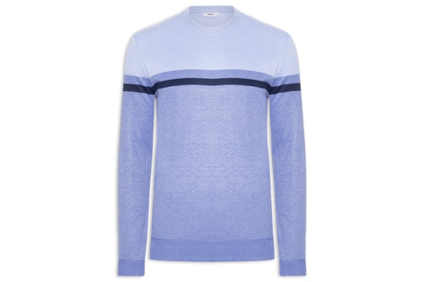 Suéter Masculino Gola Redonda Casual - Azul