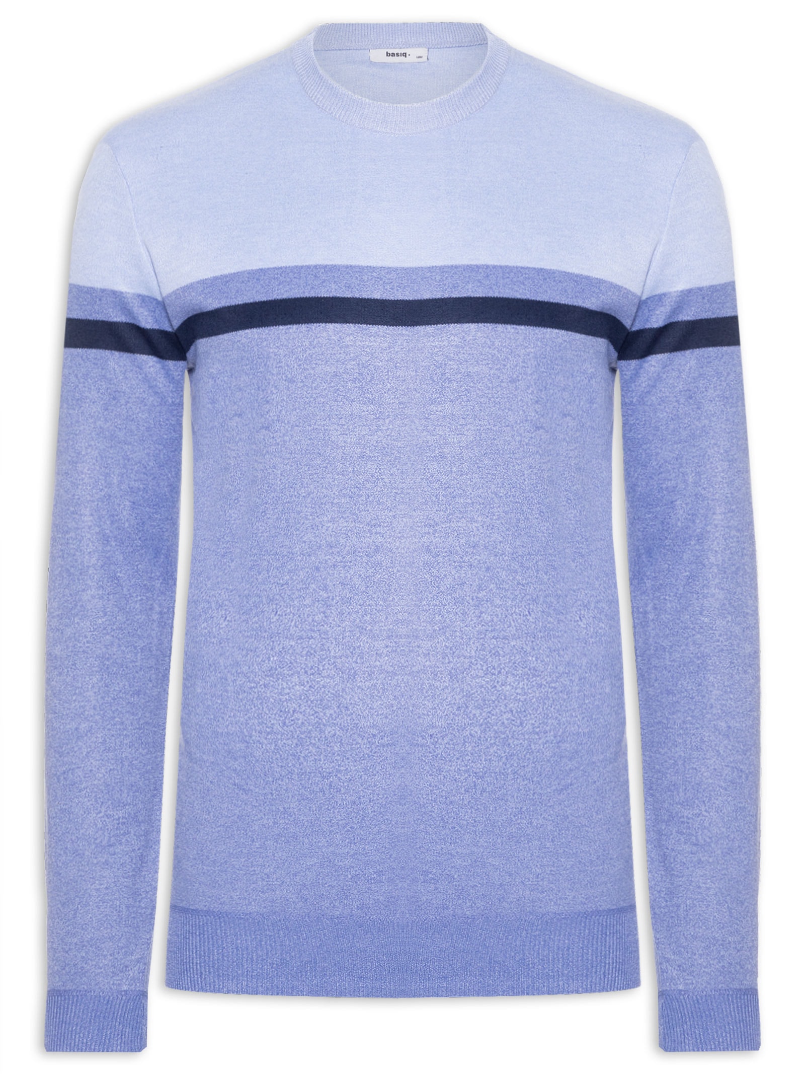 Suéter Masculino Gola Redonda Casual Azul Basiq Men