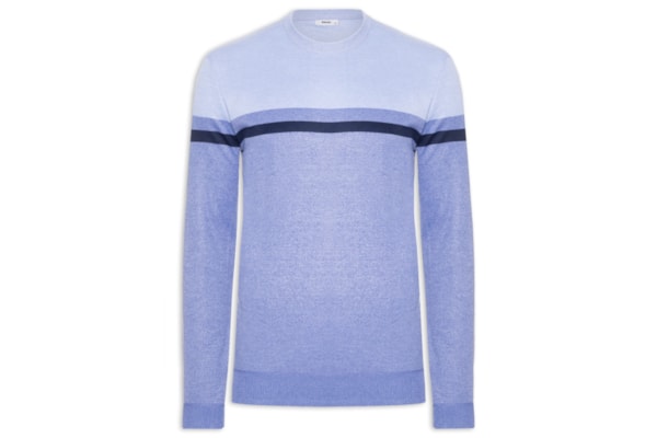 Suéter Masculino Gola Redonda Casual - Azul