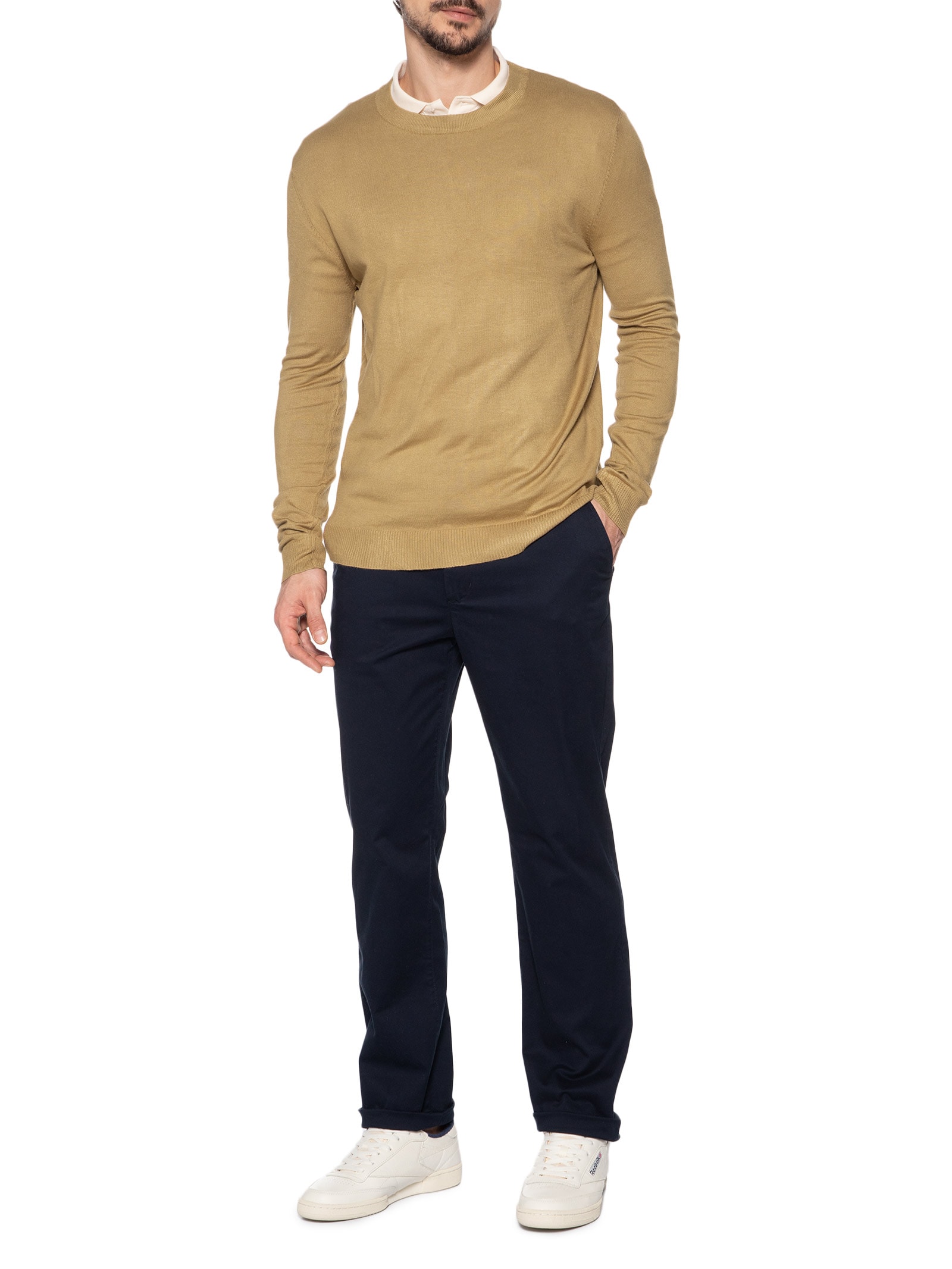 Suéter Masculino Gola Redonda Casual Bege '2 Essential