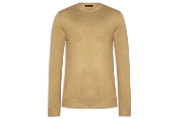 Suéter Masculino Gola Redonda Casual - Bege