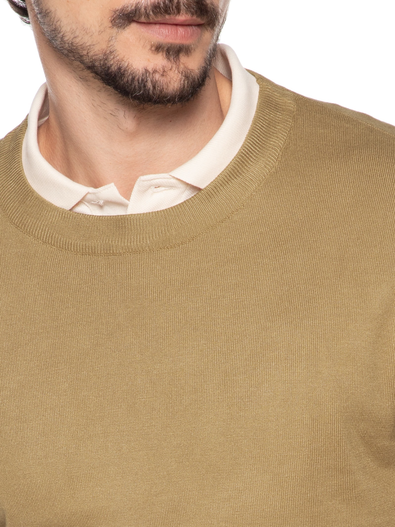 Suéter Masculino Gola Redonda Casual Bege '2 Essential