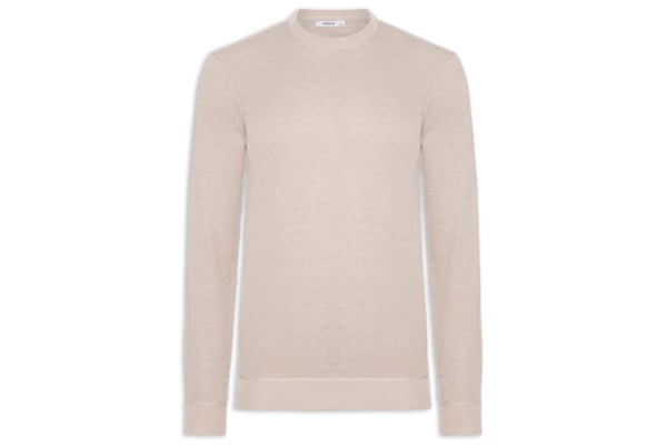 Suéter Masculino Gola Redonda Casual - Bege