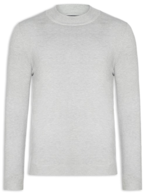 Suéter Masculino Gola Redonda Casual – Cinza
