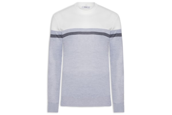 Suéter Masculino Gola Redonda Casual - Cinza